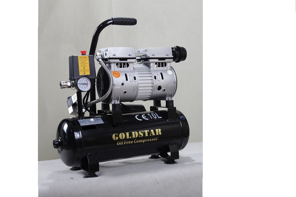 کمپرسورباد اویل فری سایلنت 10 لیتری بیصدا بدون روغن با واترتراپ رطوبت گیر/Oil Free Air Compressor 10L